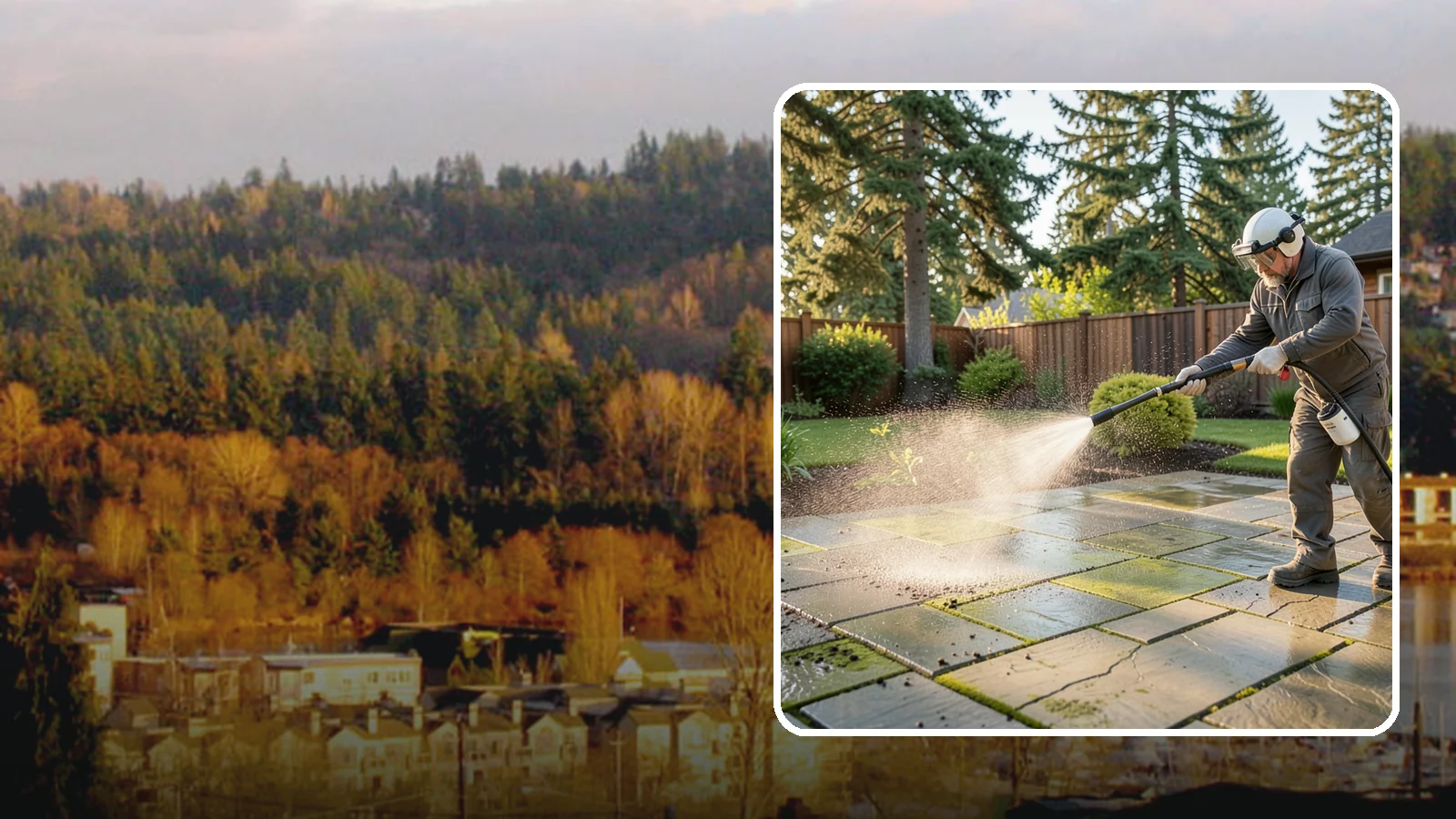 Stone Patio Cleaning in Kenmore, King County, WA - Clean natural stone patios with surface-safe chemistry that removes algae without harming the stone.