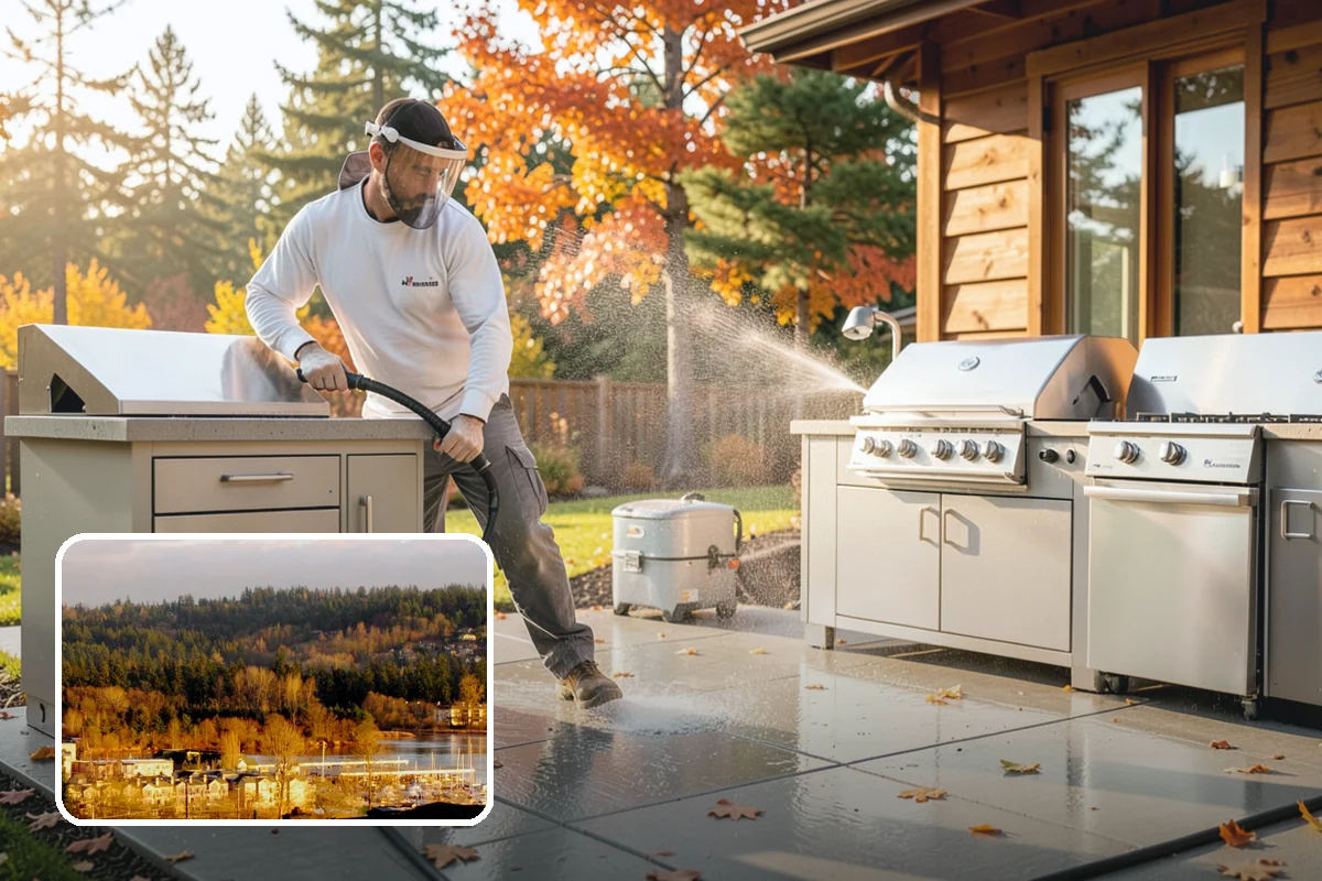 Stone Patio Cleaning in Kenmore, King County, WA - Lifts black algae without etching the stone
