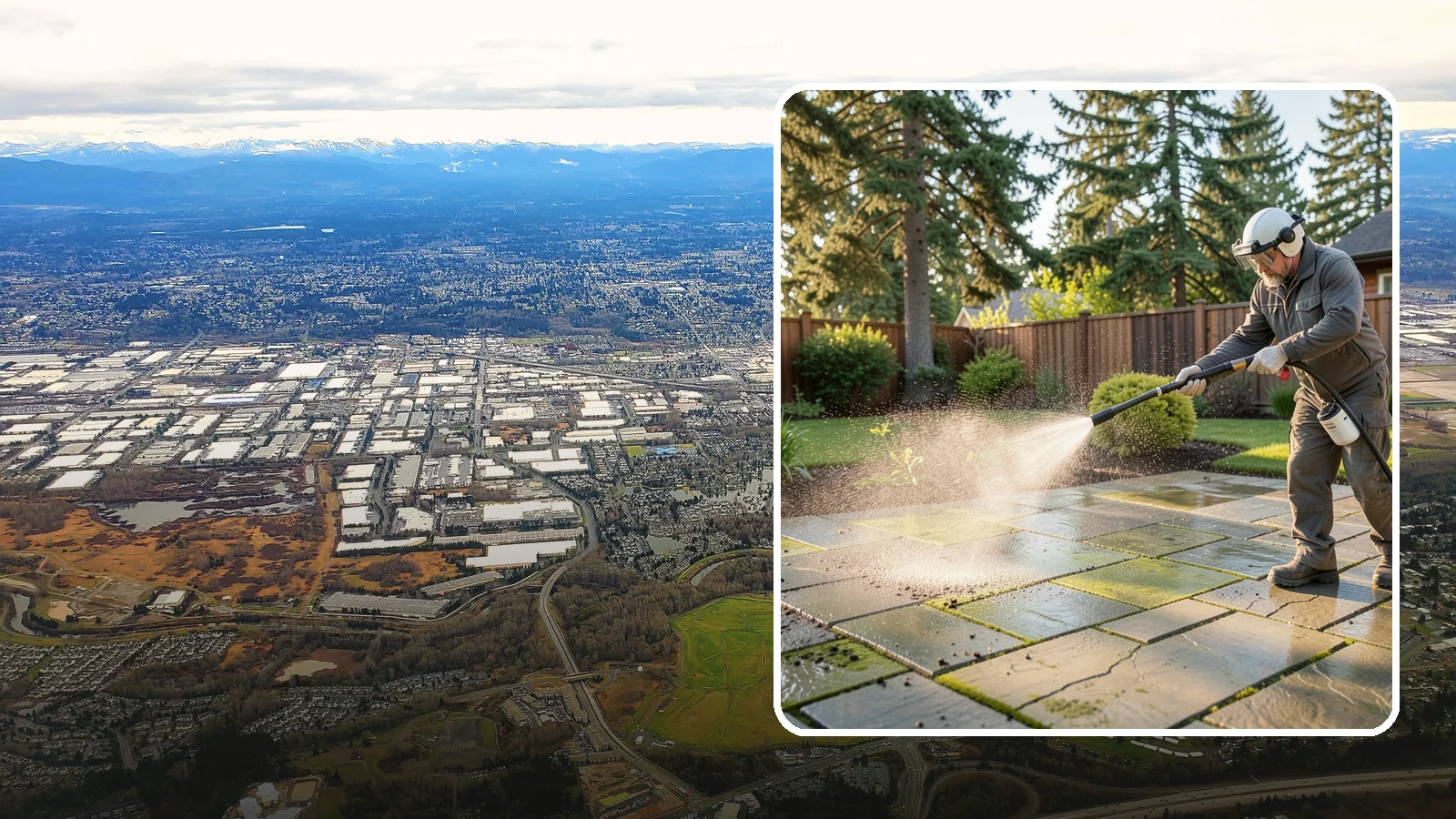 Stone Patio Cleaning in Kent, King County, WA - Clean natural stone patios with surface-safe chemistry that removes algae without harming the stone.