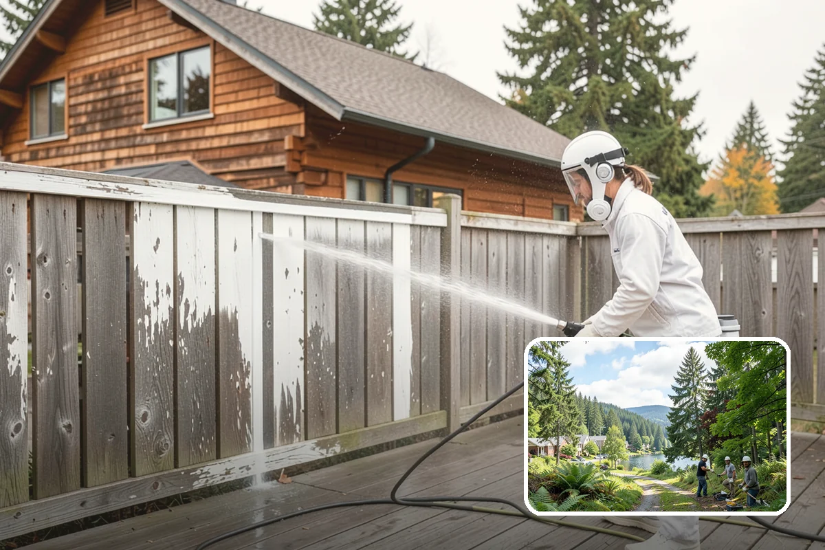 Stone Patio Cleaning in Lake Forest Park, King County, WA - Lifts black algae without etching the stone