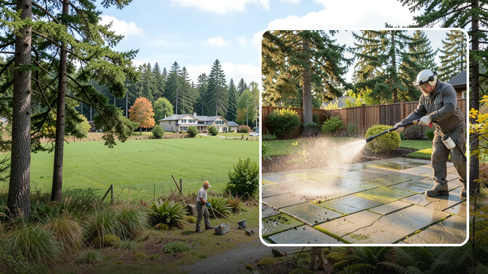 Stone Patio Cleaning in Lyman, Skagit County, WA - Clean natural stone patios with surface-safe chemistry that removes algae without harming the stone.