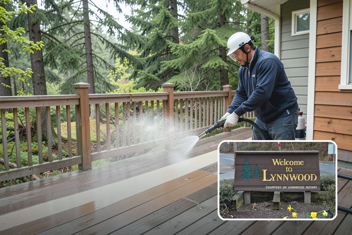 Stone Patio Cleaning in Lynnwood, Snohomish County, WA - Lifts black algae without etching the stone