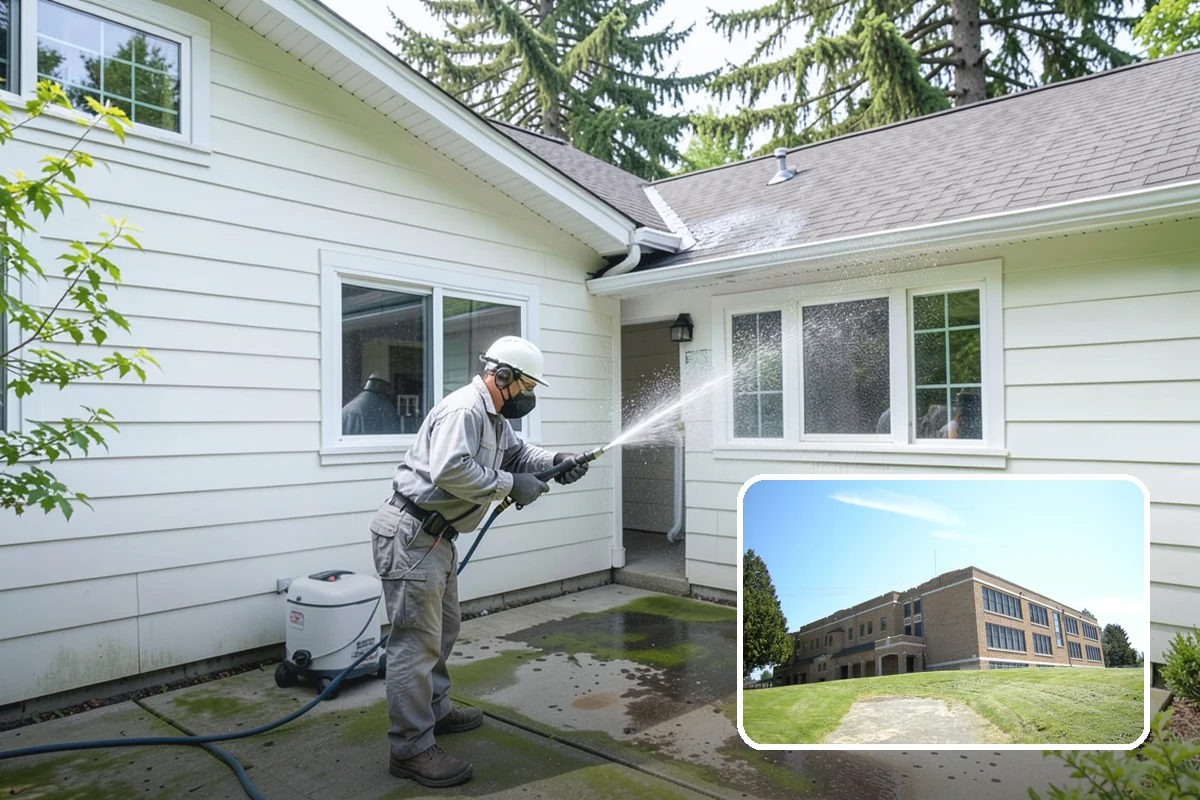 Stone Patio Cleaning in Maple Valley, King County, WA - Lifts black algae without etching the stone