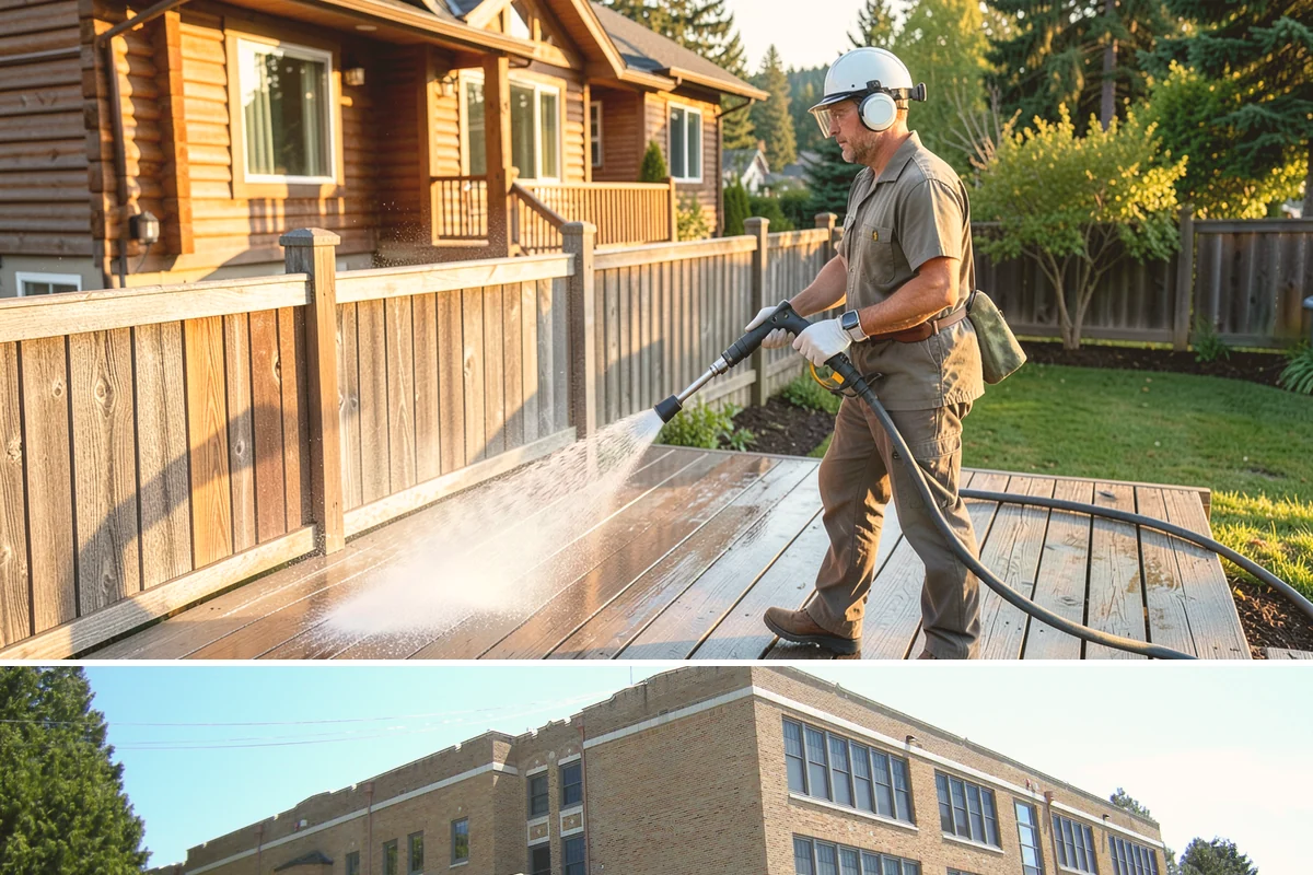 Stone Patio Cleaning in Maple Valley, King County, WA - Stone patios clean best in warm, dry summer weeks that let porous stone dry evenly.