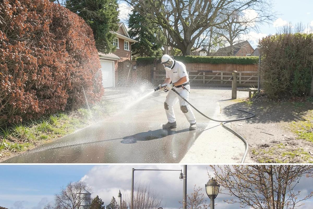 Stone Patio Cleaning in Marysville, Snohomish County, WA - Stone patios clean best in warm, dry summer weeks that let porous stone dry evenly.