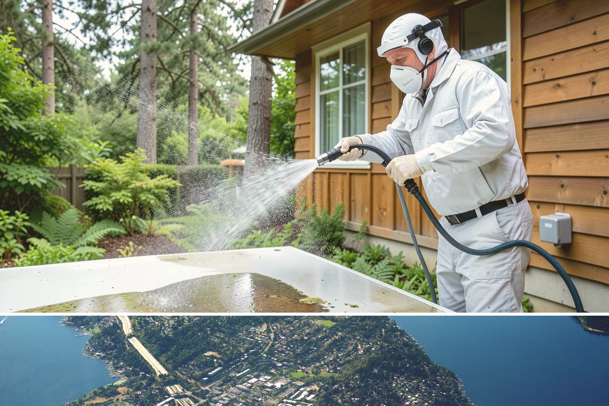 Stone Patio Cleaning in Mercer Island, King County, WA - Stone patios clean best in warm, dry summer weeks that let porous stone dry evenly.