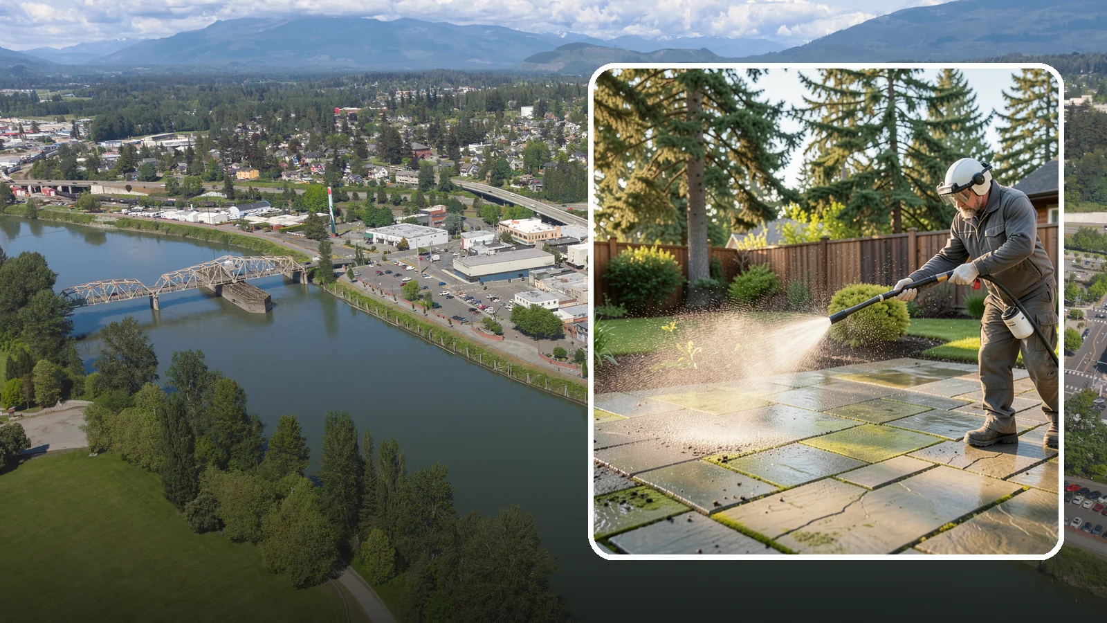 Stone Patio Cleaning in Mount Vernon, Skagit County, WA - Clean natural stone patios with surface-safe chemistry that removes algae without harming the stone.