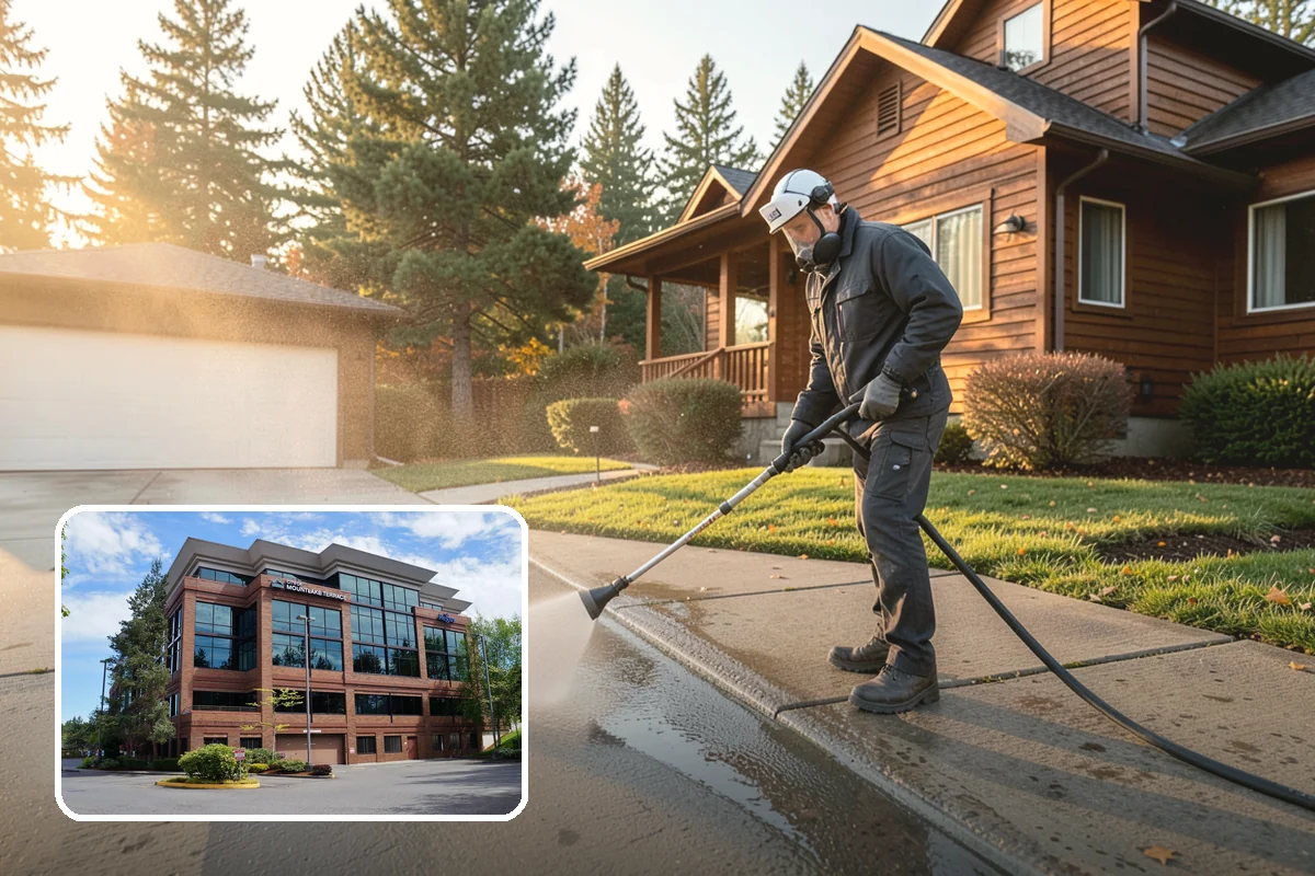 Stone Patio Cleaning in Mountlake Terrace, Snohomish County, WA - Lifts black algae without etching the stone