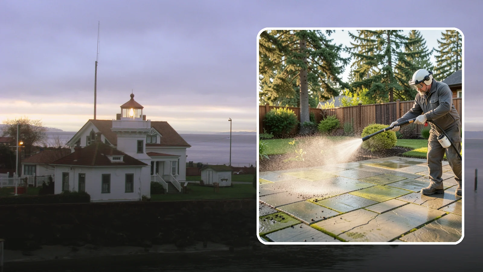Stone Patio Cleaning in Mukilteo, Snohomish County, WA - Clean natural stone patios with surface-safe chemistry that removes algae without harming the stone.