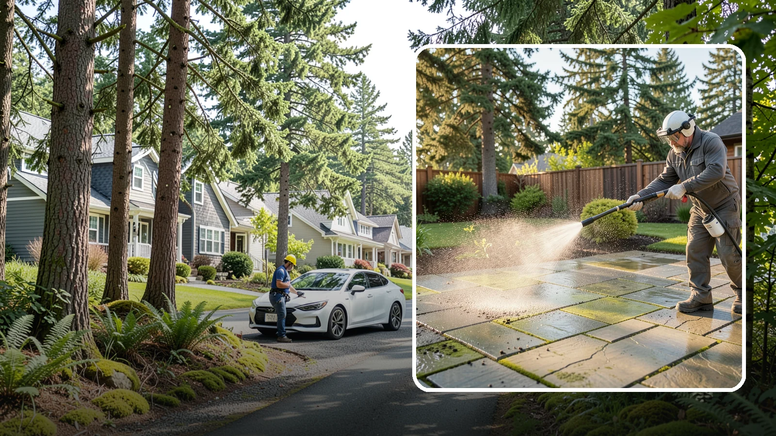 Stone Patio Cleaning in Normandy Park, King County, WA - Clean natural stone patios with surface-safe chemistry that removes algae without harming the stone.