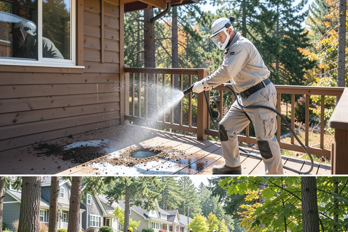Stone Patio Cleaning in Normandy Park, King County, WA - Stone patios clean best in warm, dry summer weeks that let porous stone dry evenly.