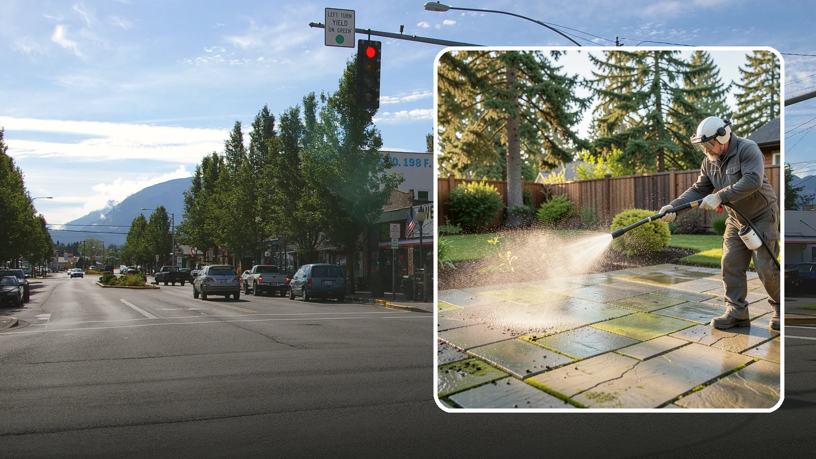 Stone Patio Cleaning in North Bend, King County, WA - Clean natural stone patios with surface-safe chemistry that removes algae without harming the stone.
