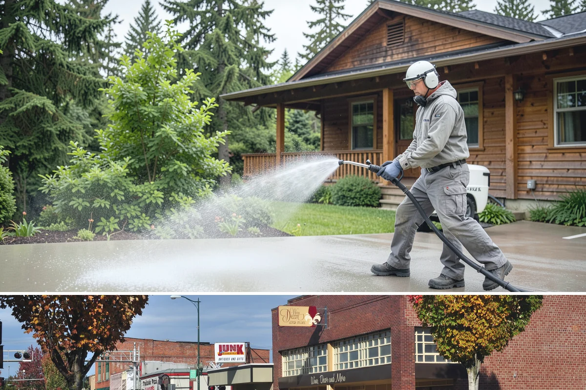 Stone Patio Cleaning in Puyallup, Pierce County, WA - Stone patios clean best in warm, dry summer weeks that let porous stone dry evenly.