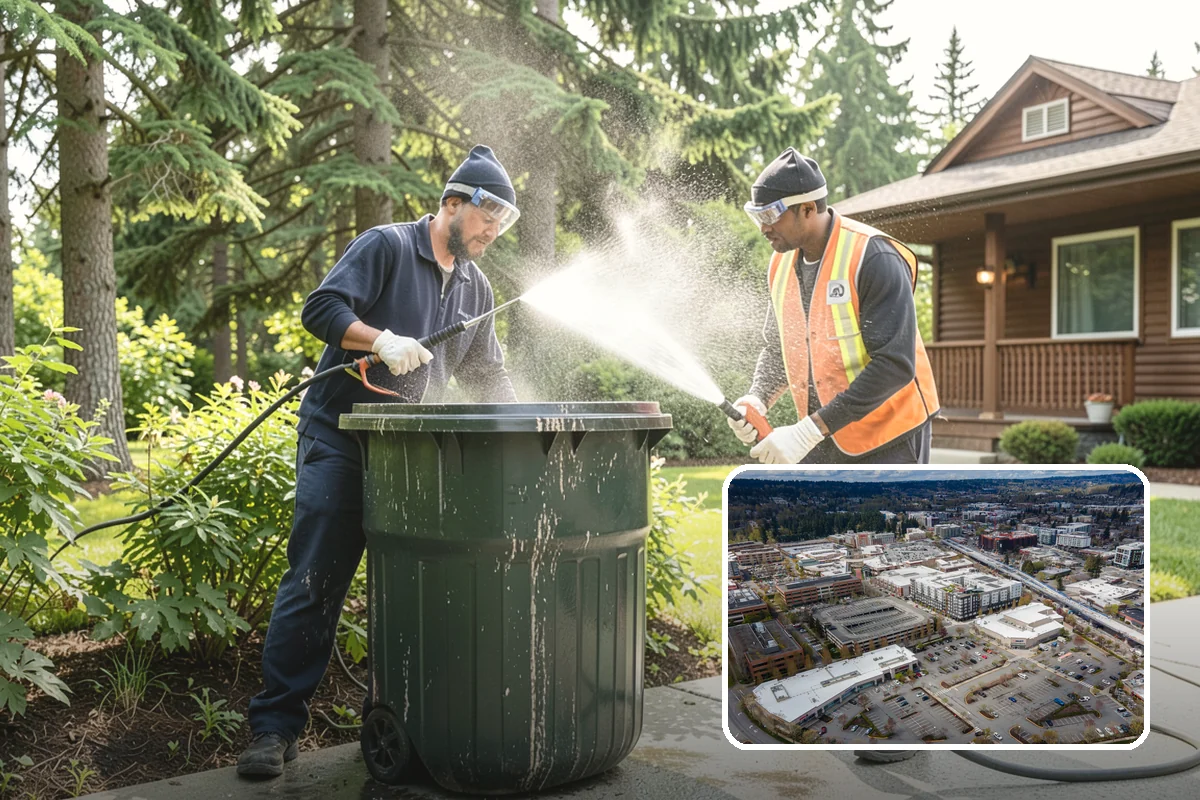 Stone Patio Cleaning in Redmond, King County, WA - Lifts black algae without etching the stone