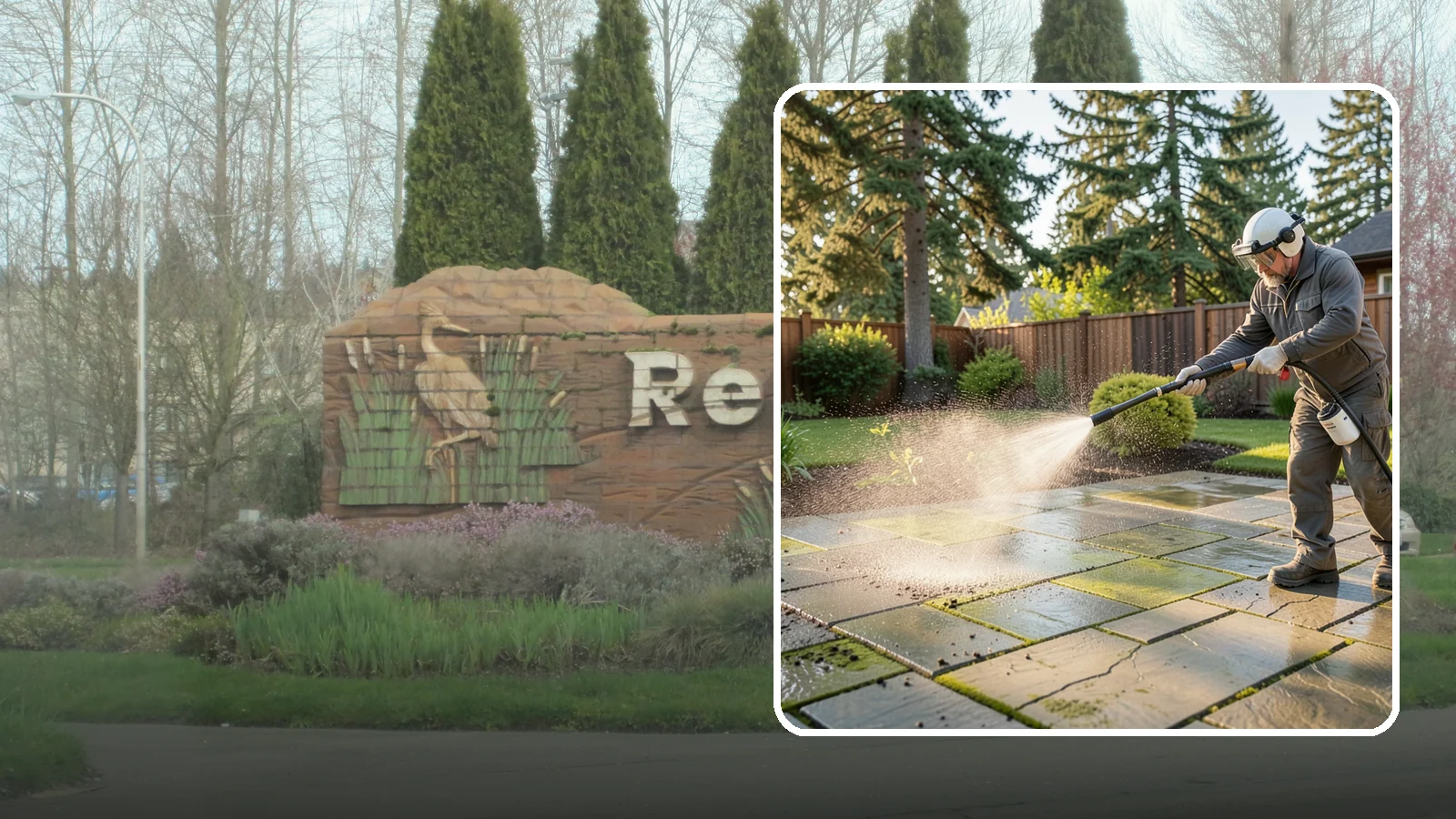 Stone Patio Cleaning in Renton, King County, WA - Clean natural stone patios with surface-safe chemistry that removes algae without harming the stone.