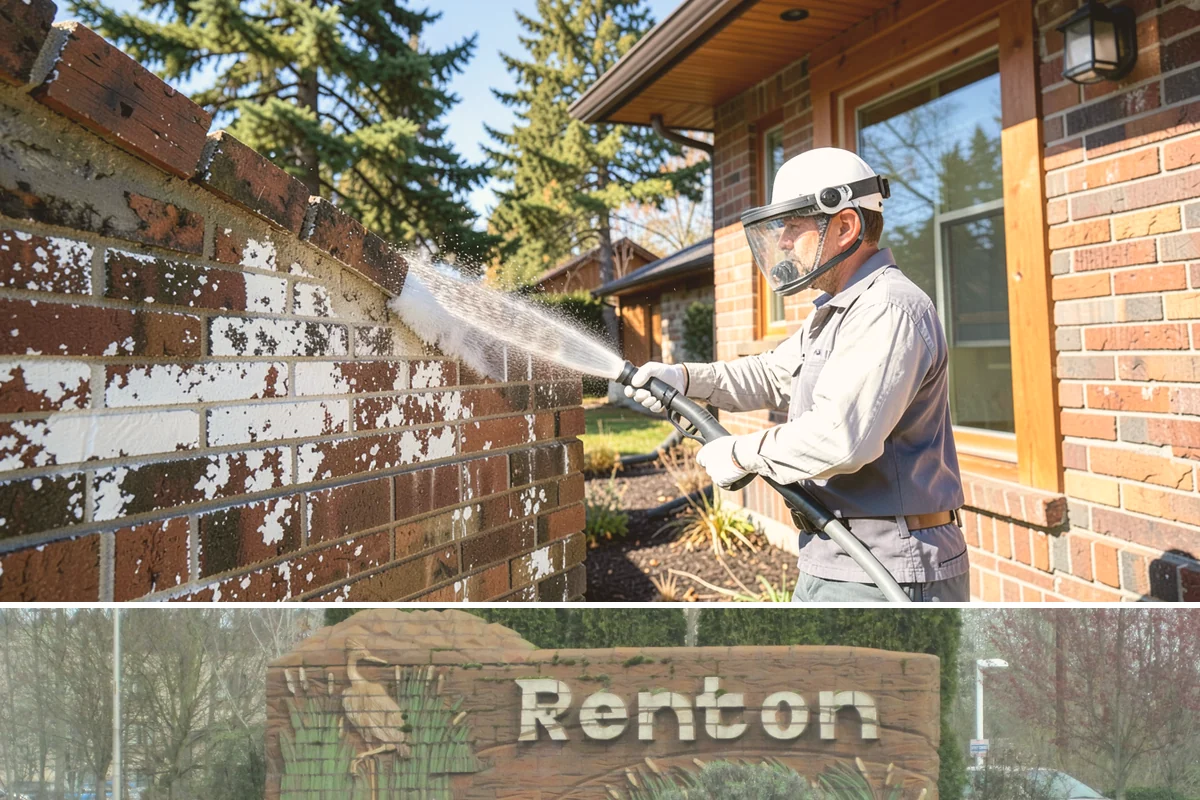 Stone Patio Cleaning in Renton, King County, WA - Stone patios clean best in warm, dry summer weeks that let porous stone dry evenly.