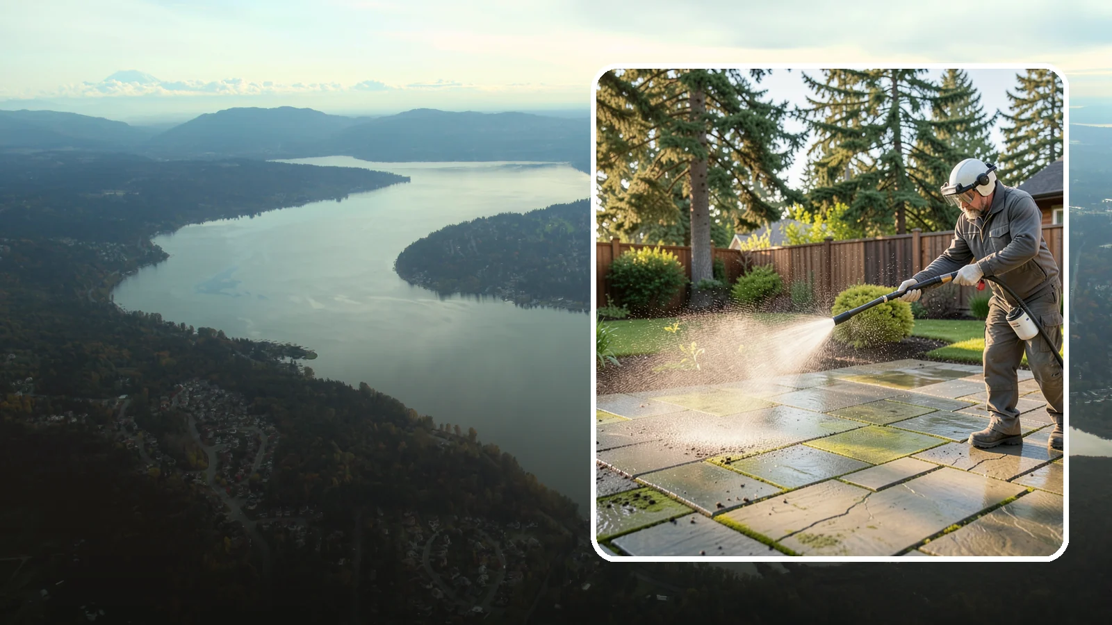 Stone Patio Cleaning in Sammamish, King County, WA - Clean natural stone patios with surface-safe chemistry that removes algae without harming the stone.