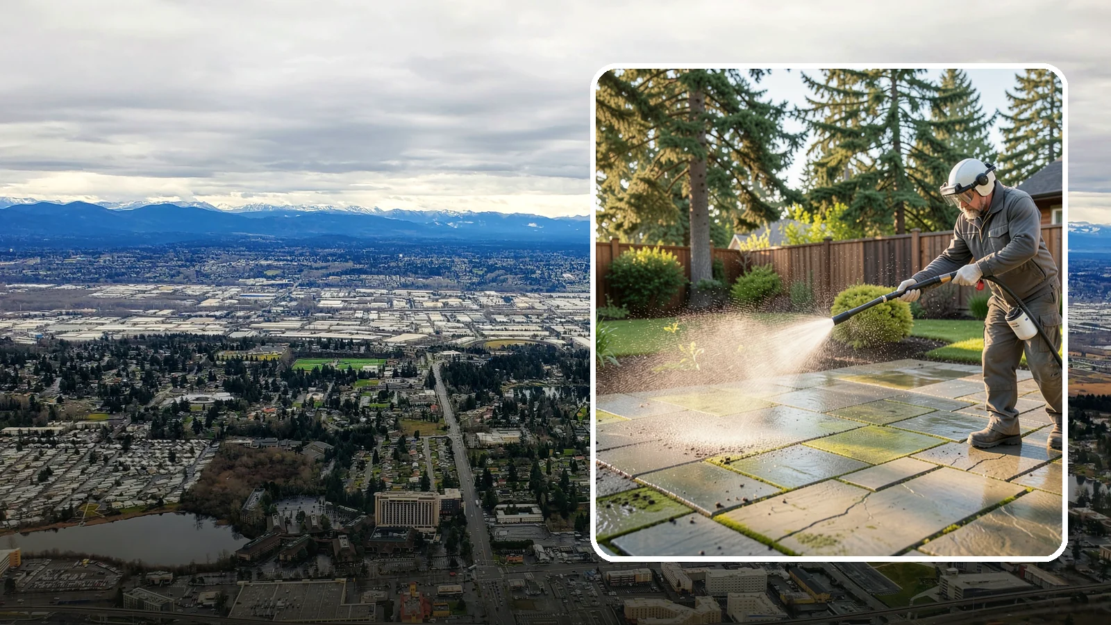 Stone Patio Cleaning in SeaTac, King County, WA - Clean natural stone patios with surface-safe chemistry that removes algae without harming the stone.