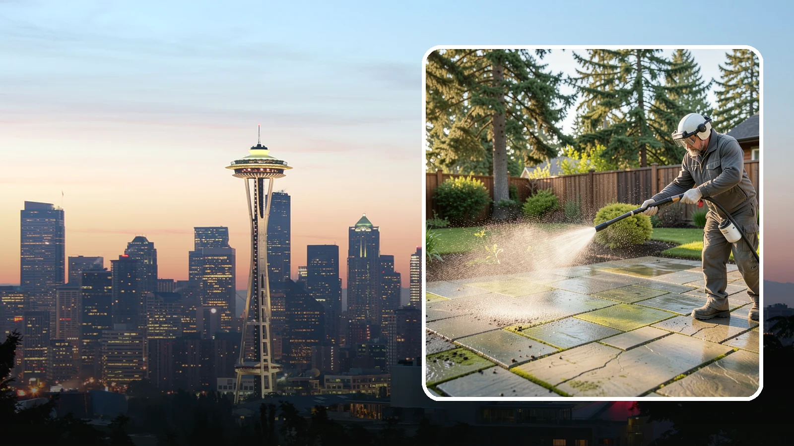 Stone Patio Cleaning in Seattle, King County, WA - Clean natural stone patios with surface-safe chemistry that removes algae without harming the stone.