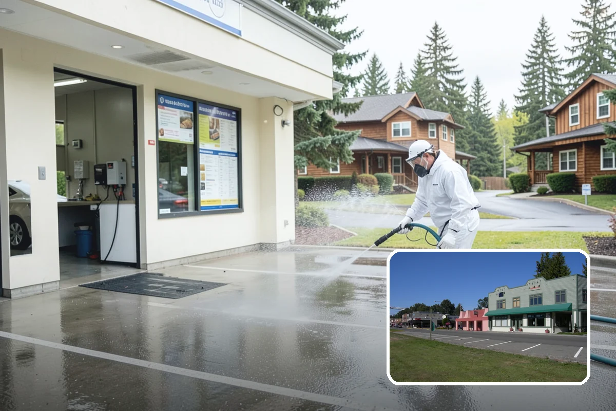 Stone Patio Cleaning in Snoqualmie, King County, WA - Lifts black algae without etching the stone