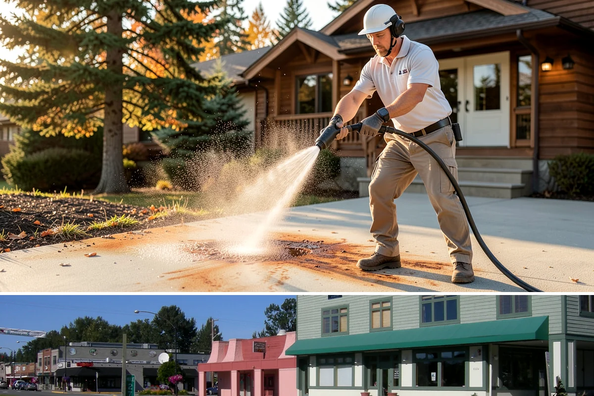 Stone Patio Cleaning in Snoqualmie, King County, WA - Stone patios clean best in warm, dry summer weeks that let porous stone dry evenly.