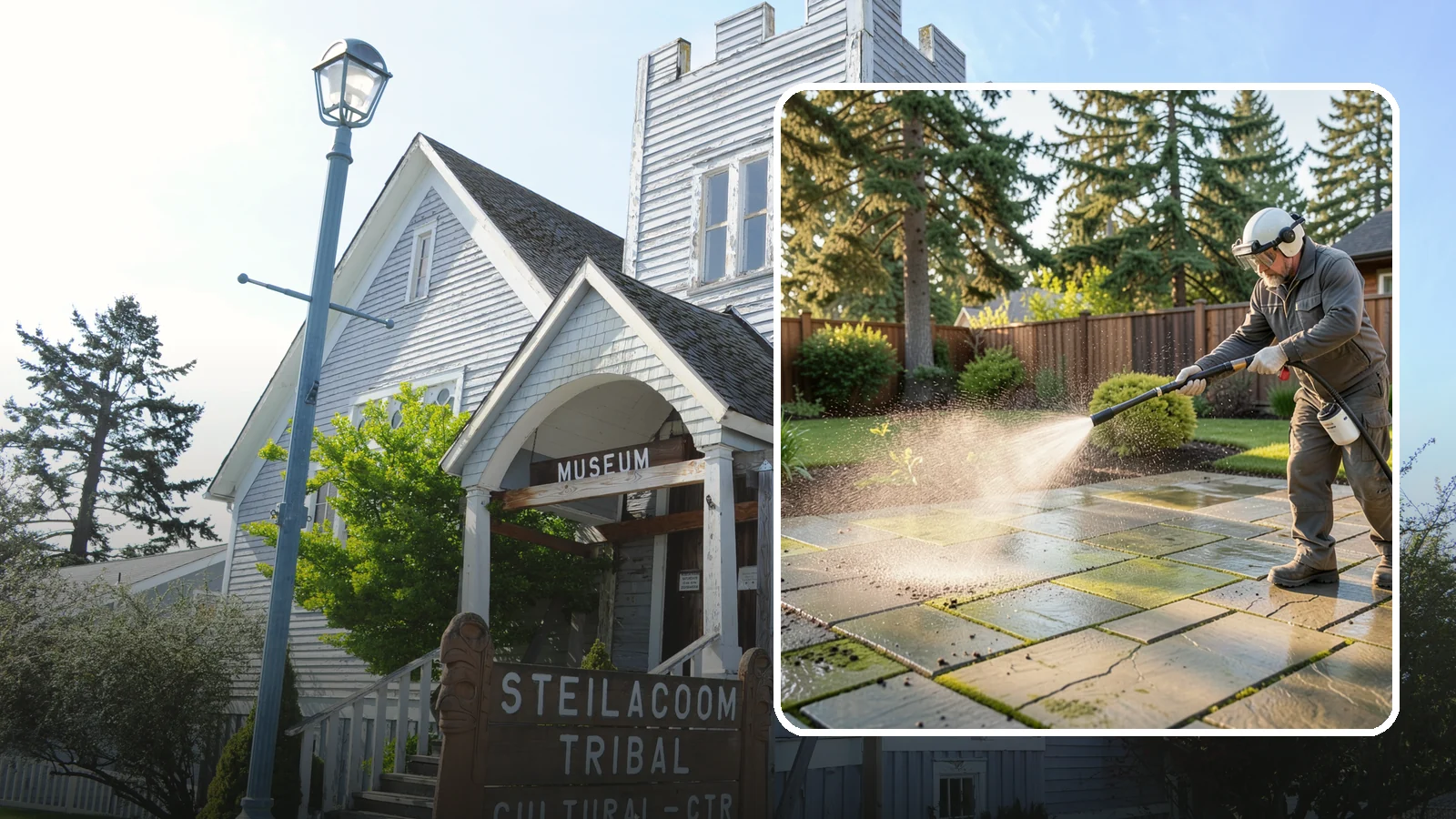 Stone Patio Cleaning in Steilacoom, Pierce County, WA - Clean natural stone patios with surface-safe chemistry that removes algae without harming the stone.