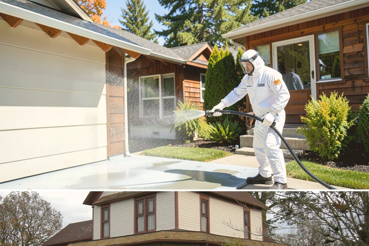 Stone Patio Cleaning in Sumner, Pierce County, WA - Stone patios clean best in warm, dry summer weeks that let porous stone dry evenly.