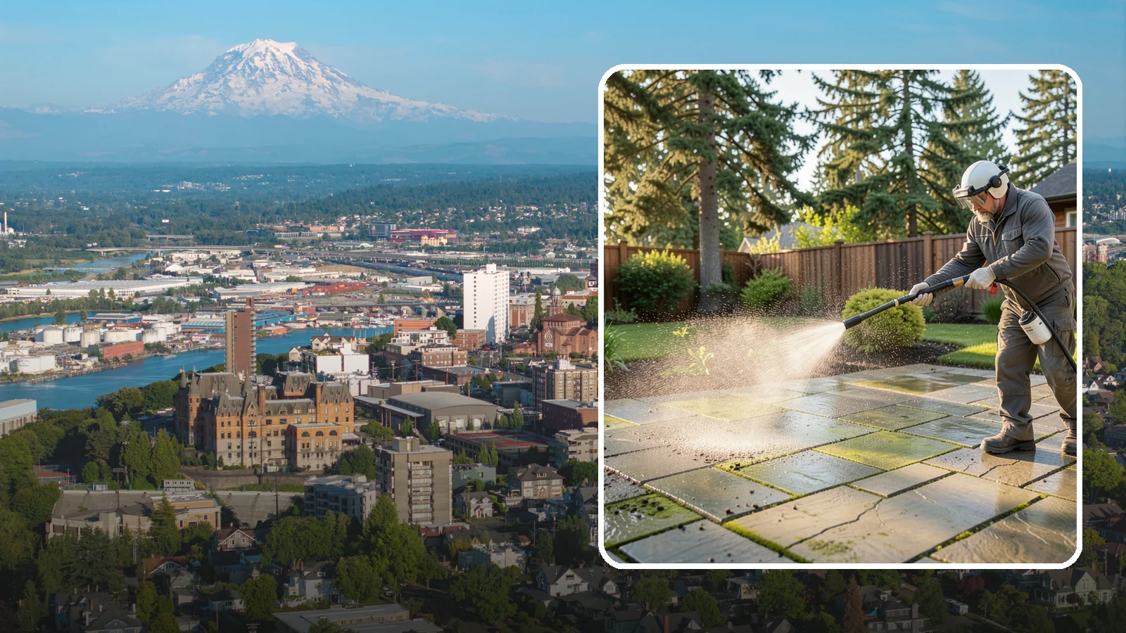 Stone Patio Cleaning in Tacoma, Pierce County, WA - Clean natural stone patios with surface-safe chemistry that removes algae without harming the stone.