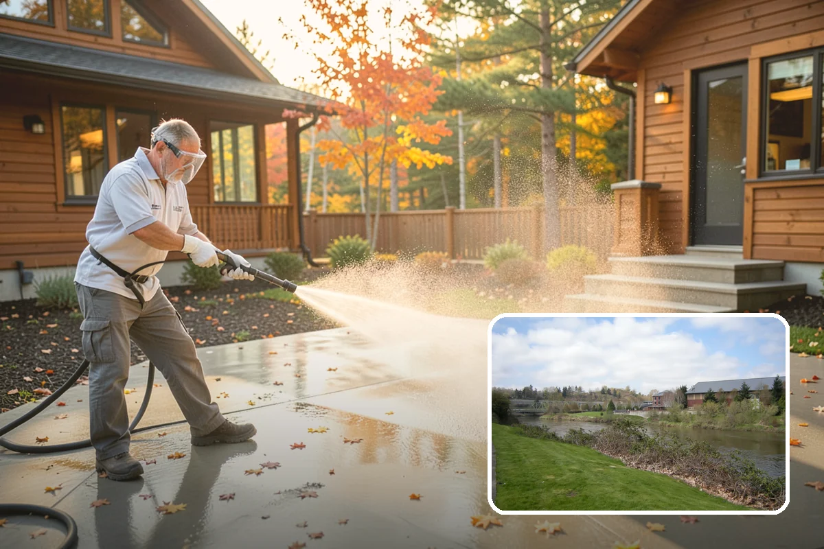 Stone Patio Cleaning in Tukwila, King County, WA - Lifts black algae without etching the stone