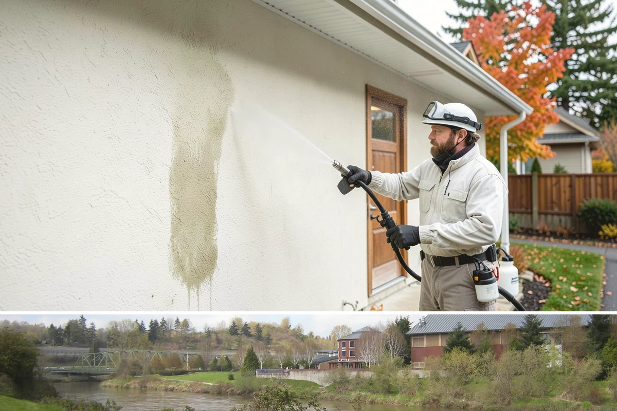 Stone Patio Cleaning in Tukwila, King County, WA - Stone patios clean best in warm, dry summer weeks that let porous stone dry evenly.