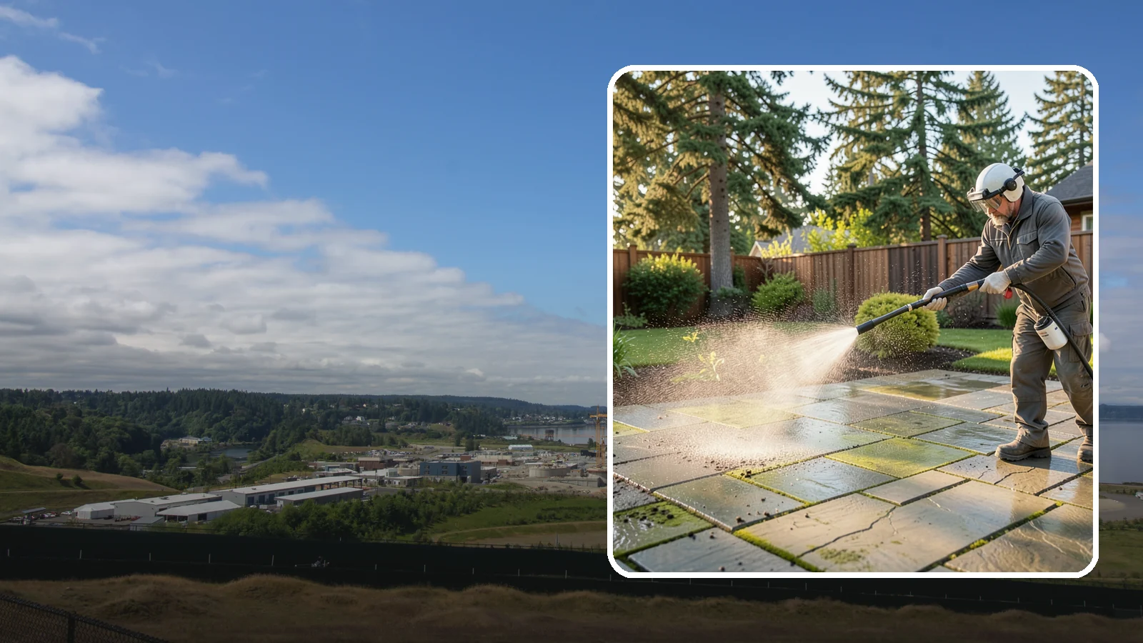 Stone Patio Cleaning in University Place, Pierce County, WA - Clean natural stone patios with surface-safe chemistry that removes algae without harming the stone.