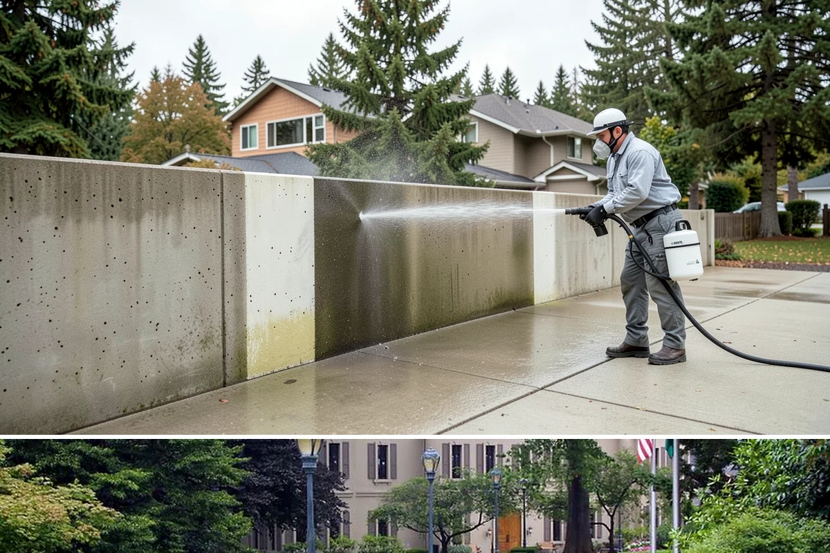 Stone Patio Cleaning in Woodinville, King County, WA - Stone patios clean best in warm, dry summer weeks that let porous stone dry evenly.
