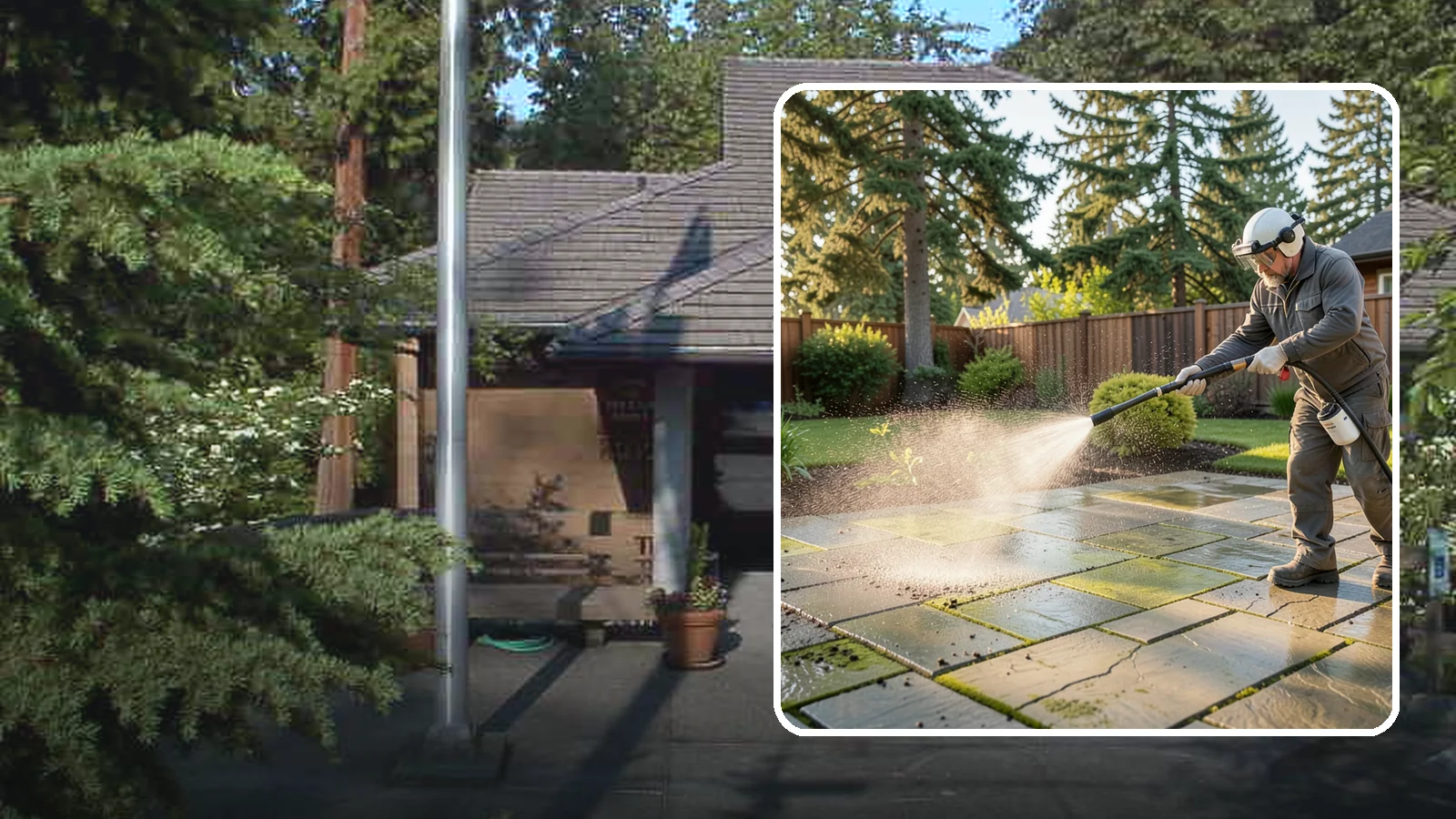 Stone Patio Cleaning in Yarrow Point, King County, WA - Clean natural stone patios with surface-safe chemistry that removes algae without harming the stone.