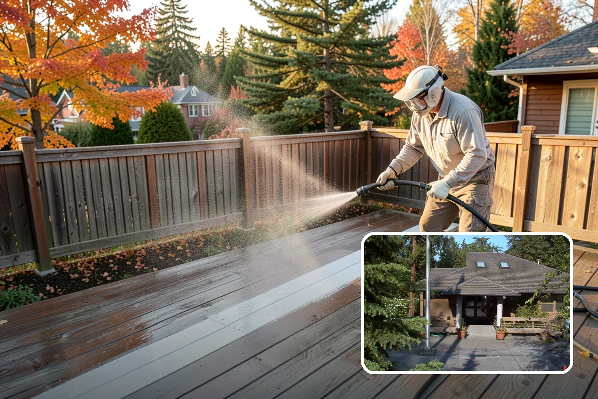 Stone Patio Cleaning in Yarrow Point, King County, WA - Lifts black algae without etching the stone