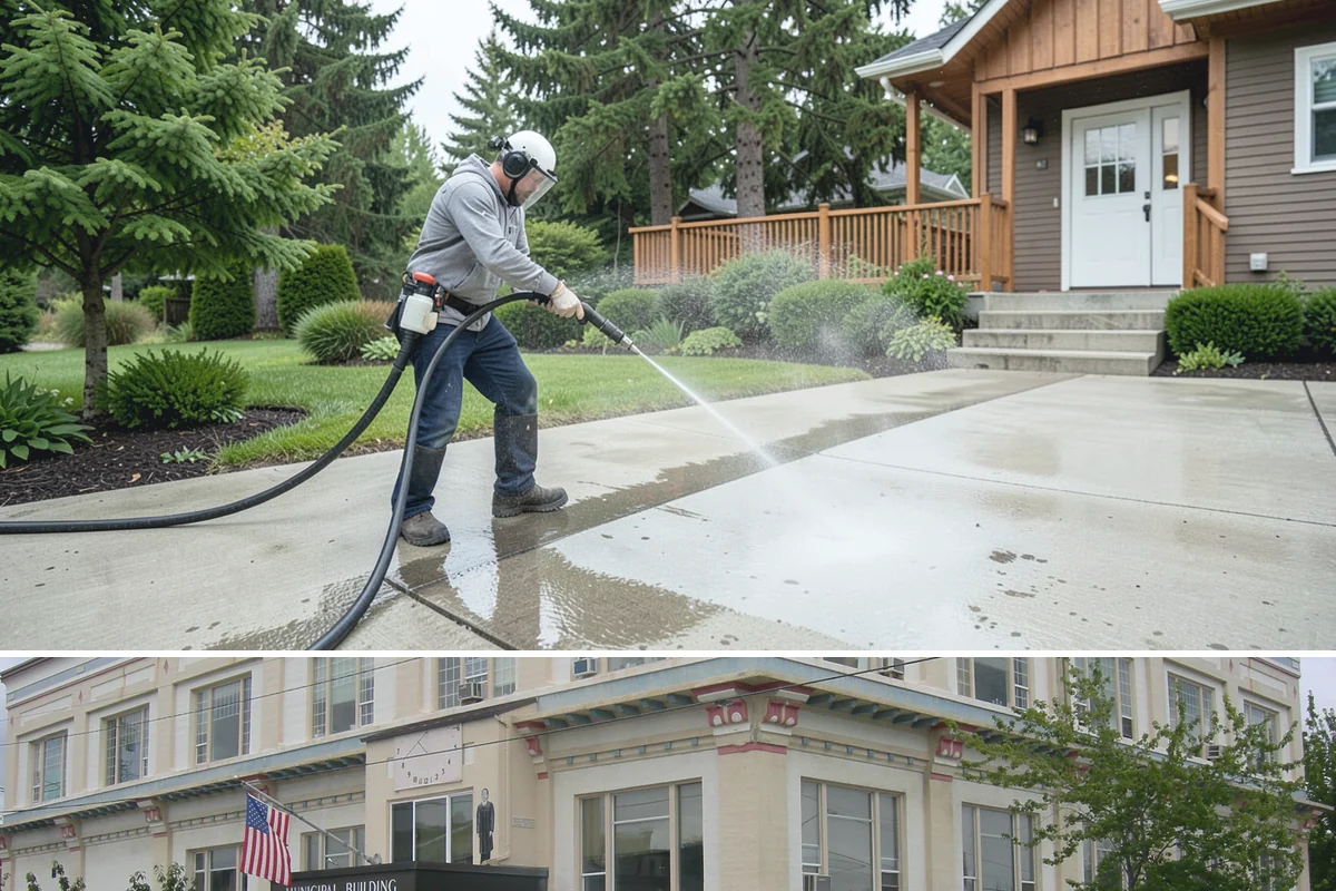 Stone Surface Cleaning in Anacortes, Skagit County, WA - Clean stone surfaces in spring or summer to remove the moss and algae that thrive through the damp, shaded winter.