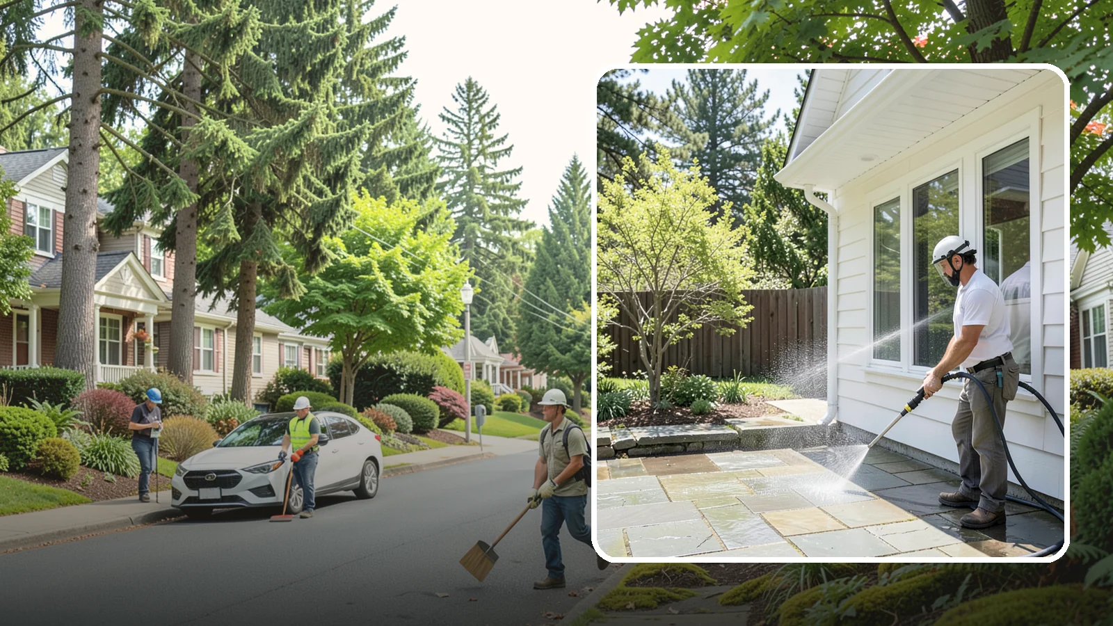 Stone Surface Cleaning in Beaux Arts Village, King County, WA - Cleaning of natural and manufactured stone surfaces that clears moss, algae, and staining while protecting the stone.