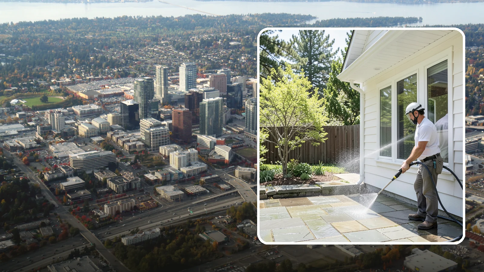 Stone Surface Cleaning in Bellevue, King County, WA - Cleaning of natural and manufactured stone surfaces that clears moss, algae, and staining while protecting the stone.