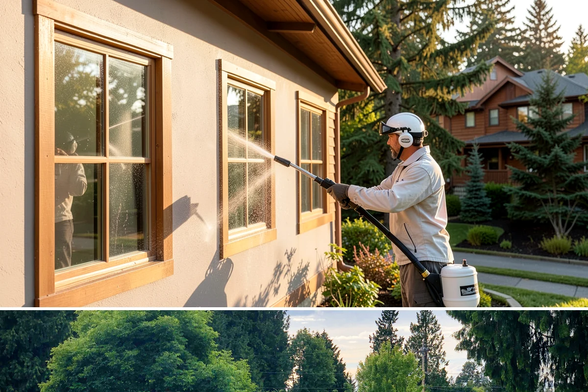 Stone Surface Cleaning in Bonney Lake, Pierce County, WA - Clean stone surfaces in spring or summer to remove the moss and algae that thrive through the damp, shaded winter.