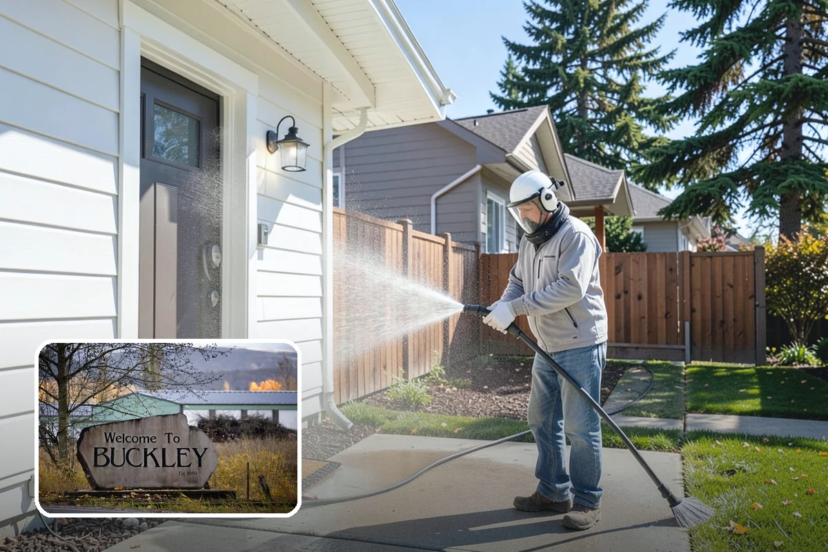 Stone Surface Cleaning in Buckley, Pierce County, WA - Clears moss, algae, and organic staining from stone