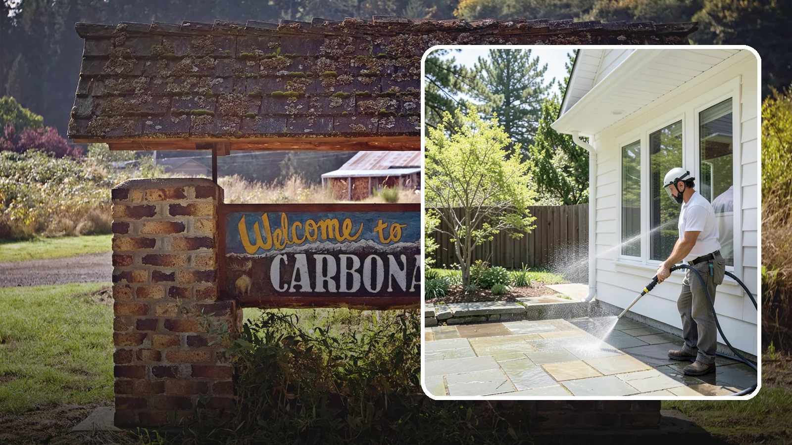 Stone Surface Cleaning in Carbonado, Pierce County, WA - Cleaning of natural and manufactured stone surfaces that clears moss, algae, and staining while protecting the stone.