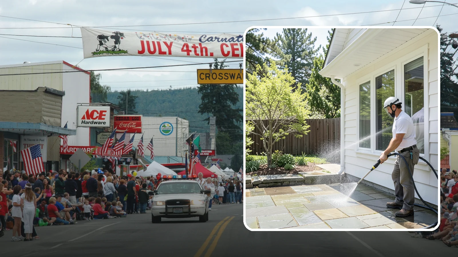 Stone Surface Cleaning in Carnation, King County, WA - Cleaning of natural and manufactured stone surfaces that clears moss, algae, and staining while protecting the stone.