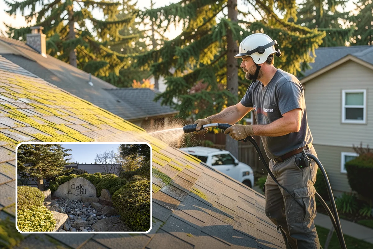 Stone Surface Cleaning in Clyde Hill, King County, WA - Clears moss, algae, and organic staining from stone