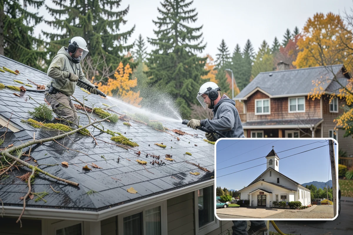 Stone Surface Cleaning in Concrete, Skagit County, WA - Clears moss, algae, and organic staining from stone
