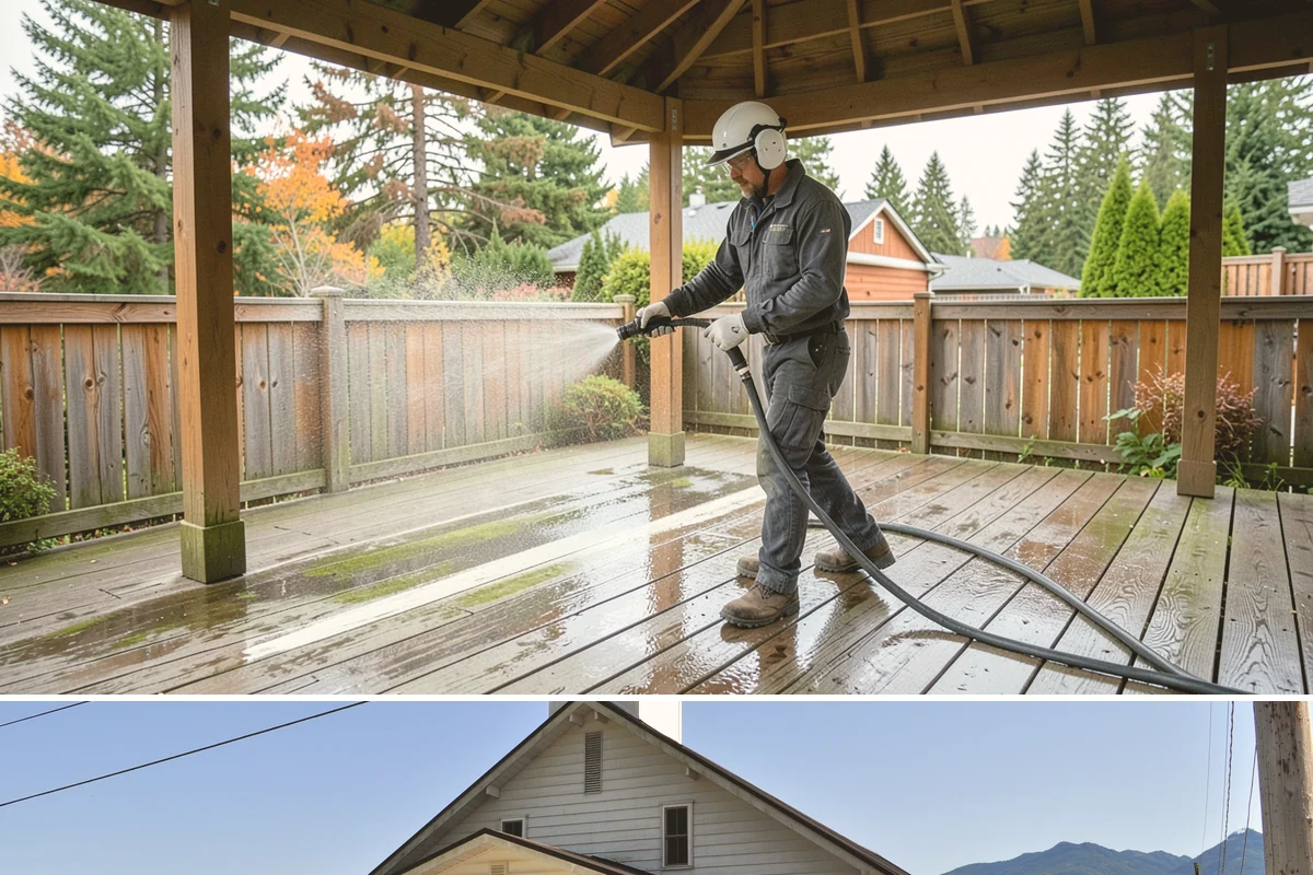 Stone Surface Cleaning in Concrete, Skagit County, WA - Clean stone surfaces in spring or summer to remove the moss and algae that thrive through the damp, shaded winter.