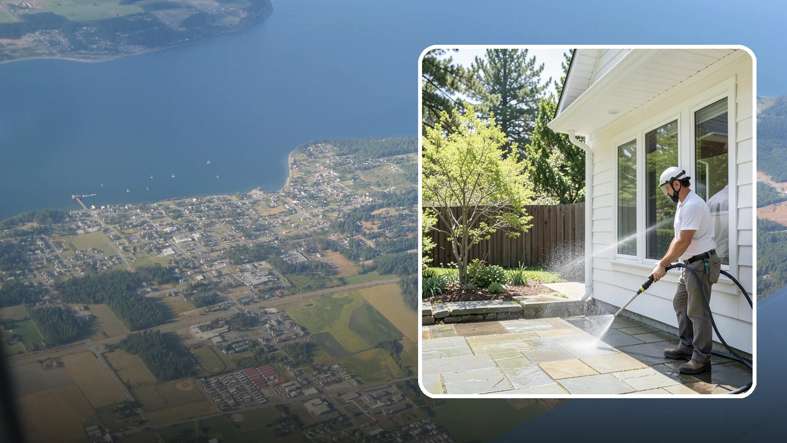 Stone Surface Cleaning in Coupeville, Island County, WA - Cleaning of natural and manufactured stone surfaces that clears moss, algae, and staining while protecting the stone.