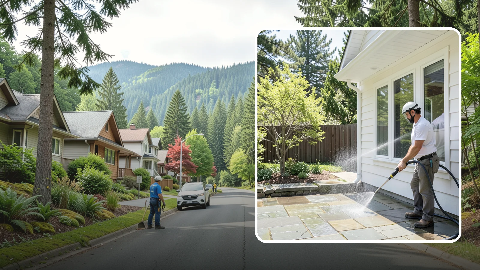 Stone Surface Cleaning in Darrington, Snohomish County, WA - Cleaning of natural and manufactured stone surfaces that clears moss, algae, and staining while protecting the stone.