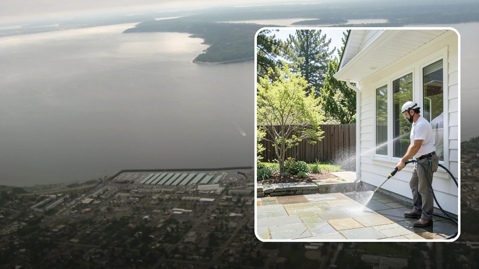 Stone Surface Cleaning in Des Moines, King County, WA - Cleaning of natural and manufactured stone surfaces that clears moss, algae, and staining while protecting the stone.