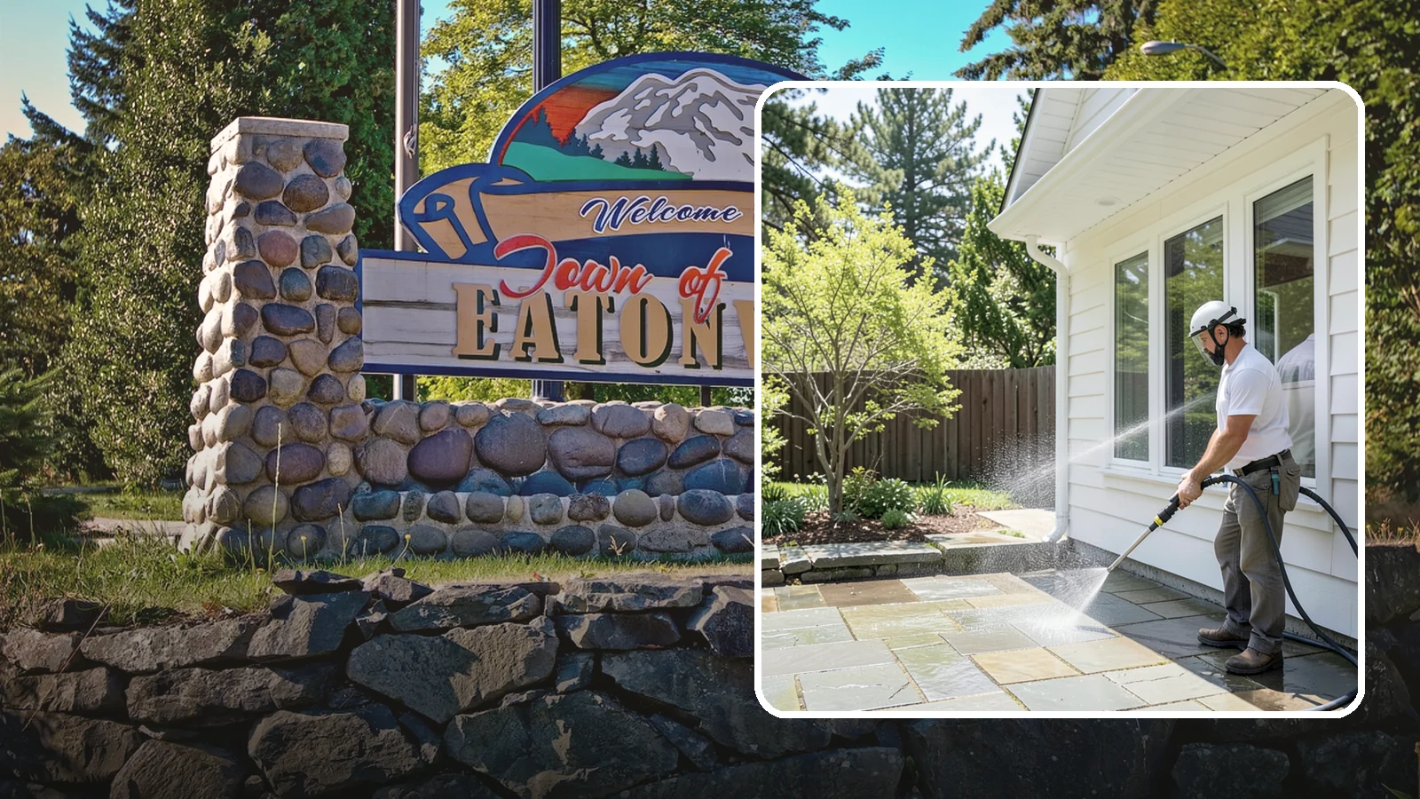 Stone Surface Cleaning in Eatonville, Pierce County, WA - Cleaning of natural and manufactured stone surfaces that clears moss, algae, and staining while protecting the stone.