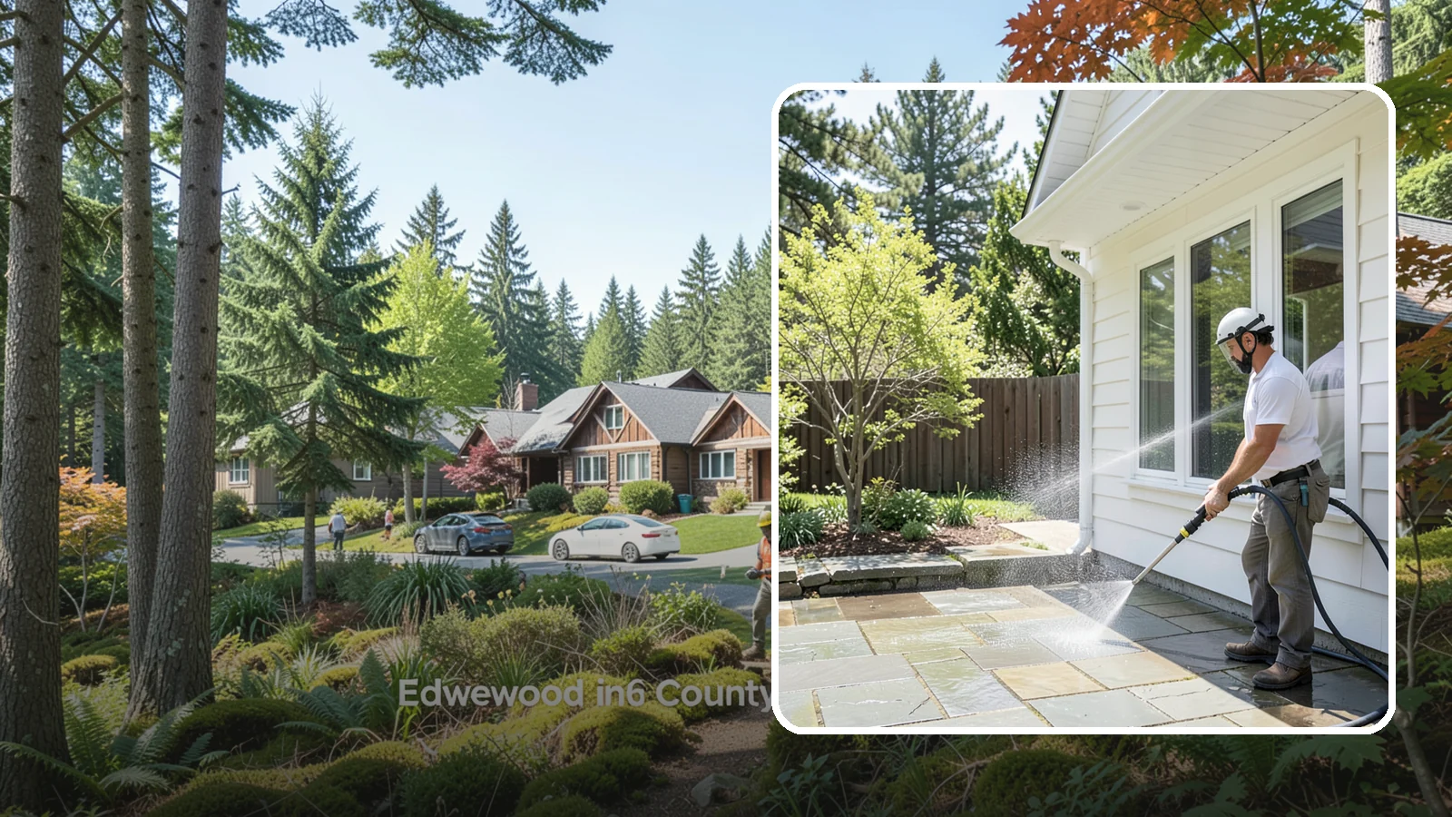 Stone Surface Cleaning in Edgewood, Pierce County, WA - Cleaning of natural and manufactured stone surfaces that clears moss, algae, and staining while protecting the stone.