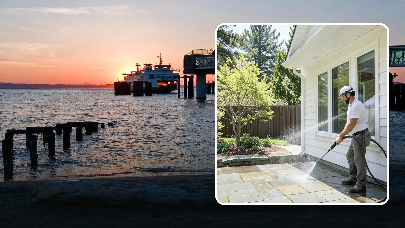 Stone Surface Cleaning in Edmonds, Snohomish County, WA - Cleaning of natural and manufactured stone surfaces that clears moss, algae, and staining while protecting the stone.